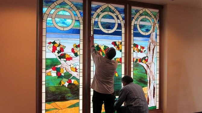 Установка витражей
