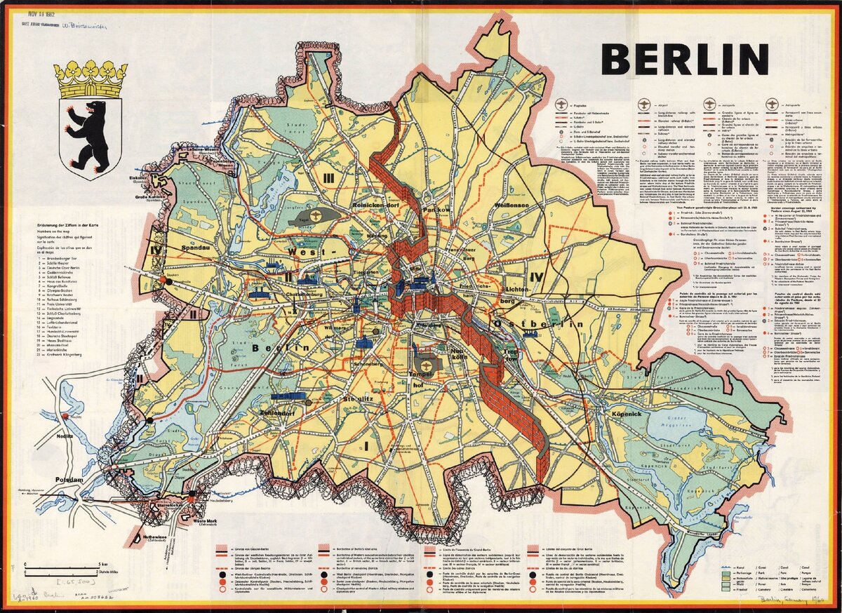 Карта западного и восточного берлина