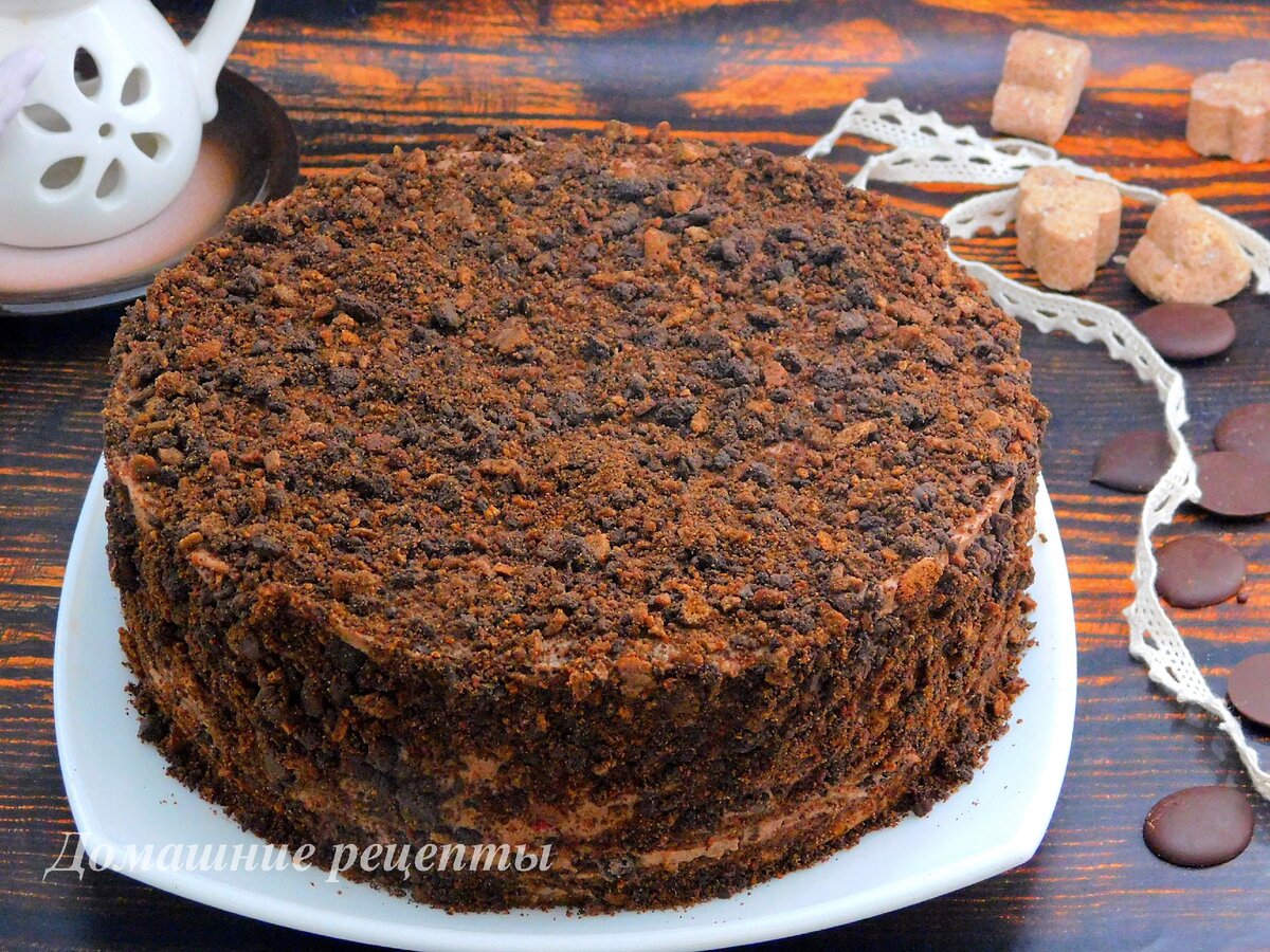 Шоколадные коржи на сковородке