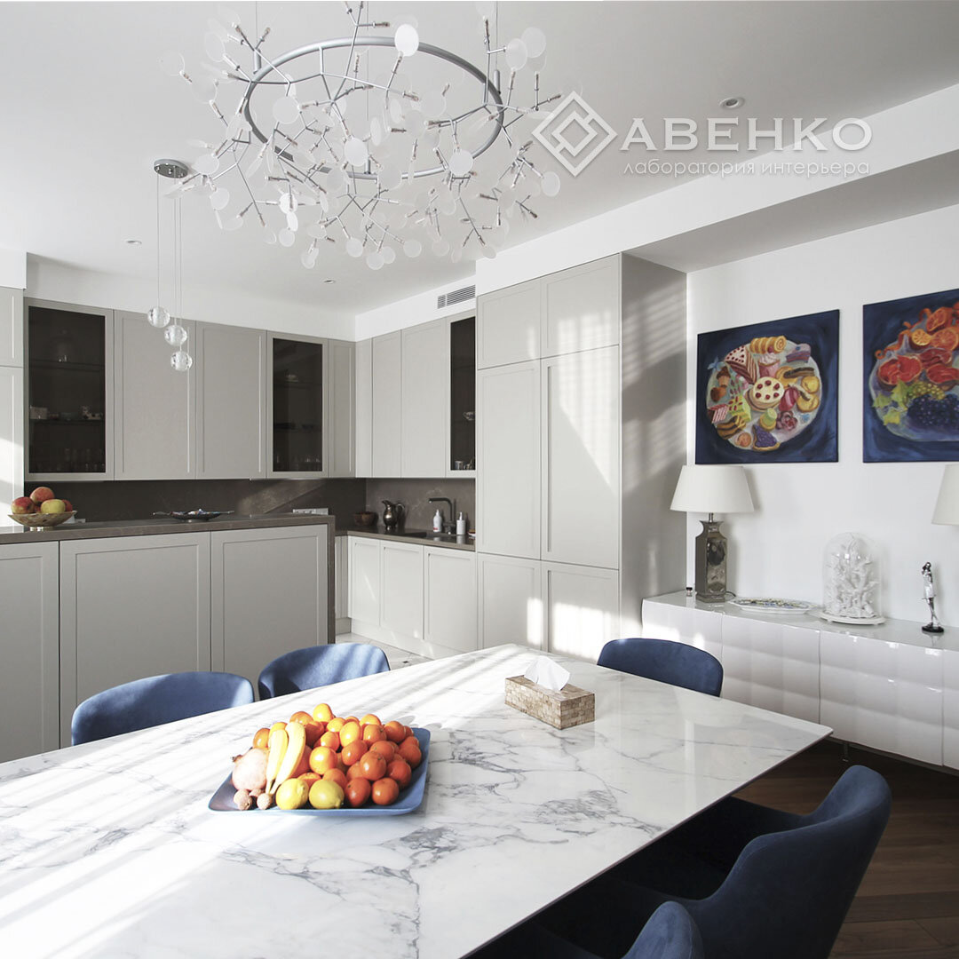 Дизайн интерьера кухни на объекте в ЖК "Доминион"