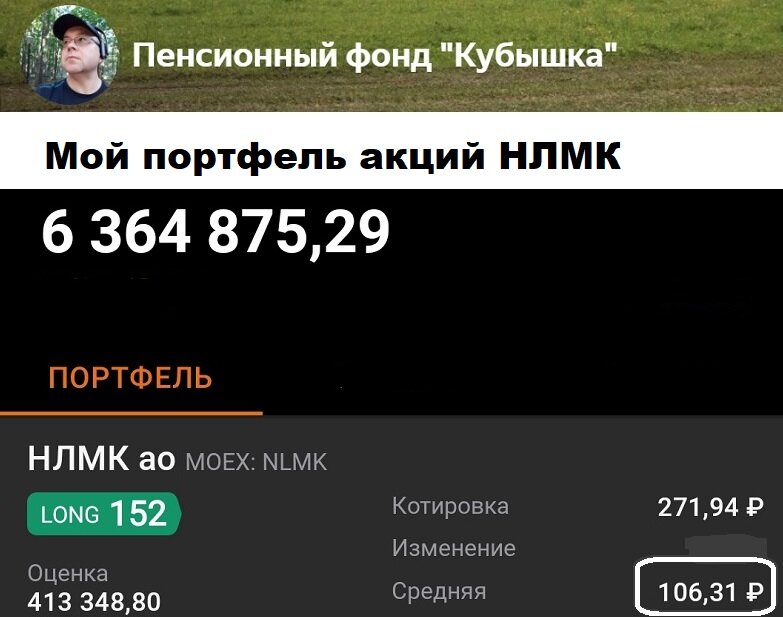 Акции НЛМК в моем портфеле Пенсионного фонда Кубышка