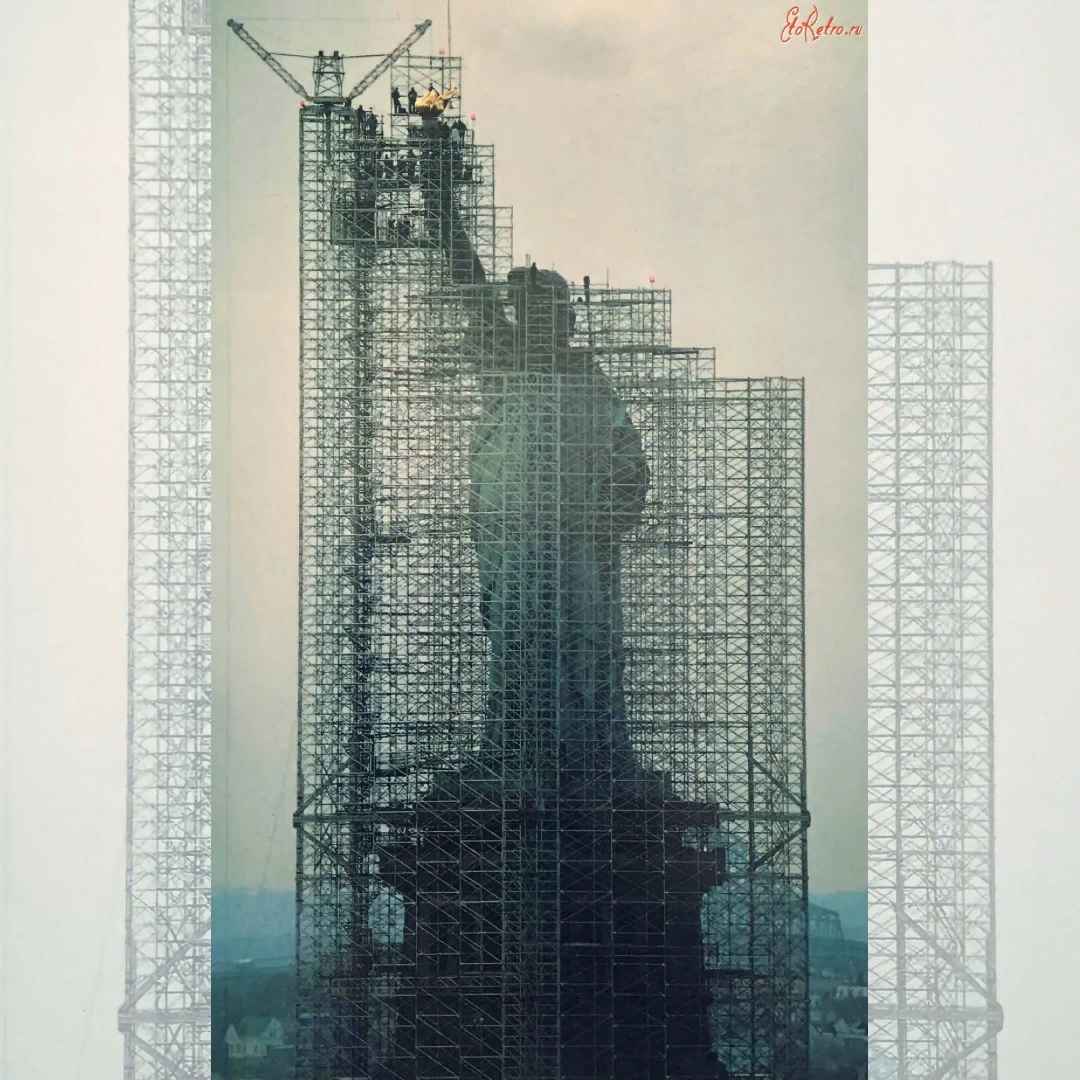 реставрация Статуи Свободы 1984 год / строительные леса