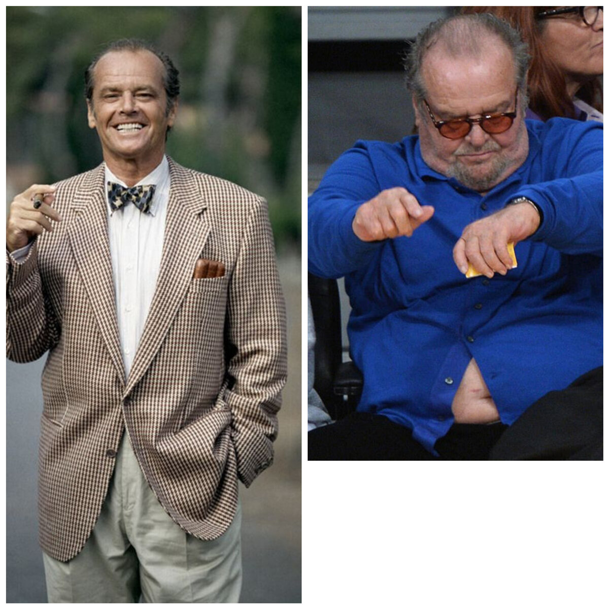 Джек Николсон до и после окончания карьеры