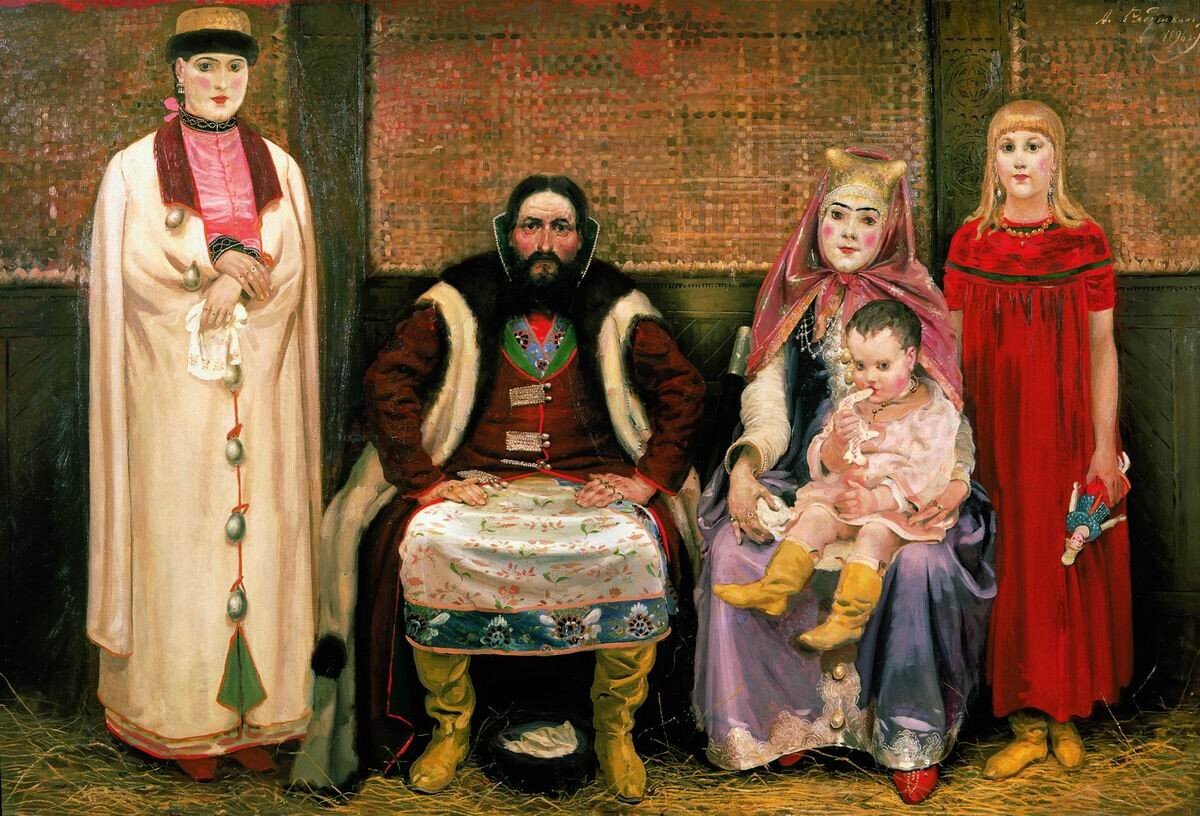 Картина Андрея Рябушкина  "Семья купца в XVII веке". Источник Яндекс.Картинки