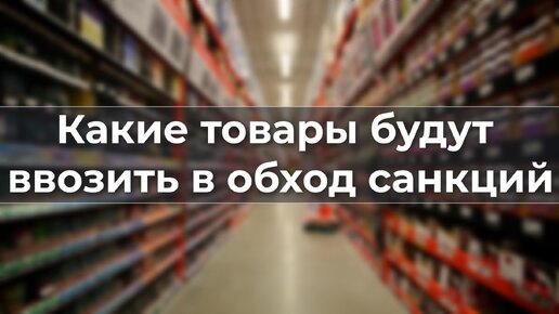 Какие товары будут ввозить в oбxoд caнкций