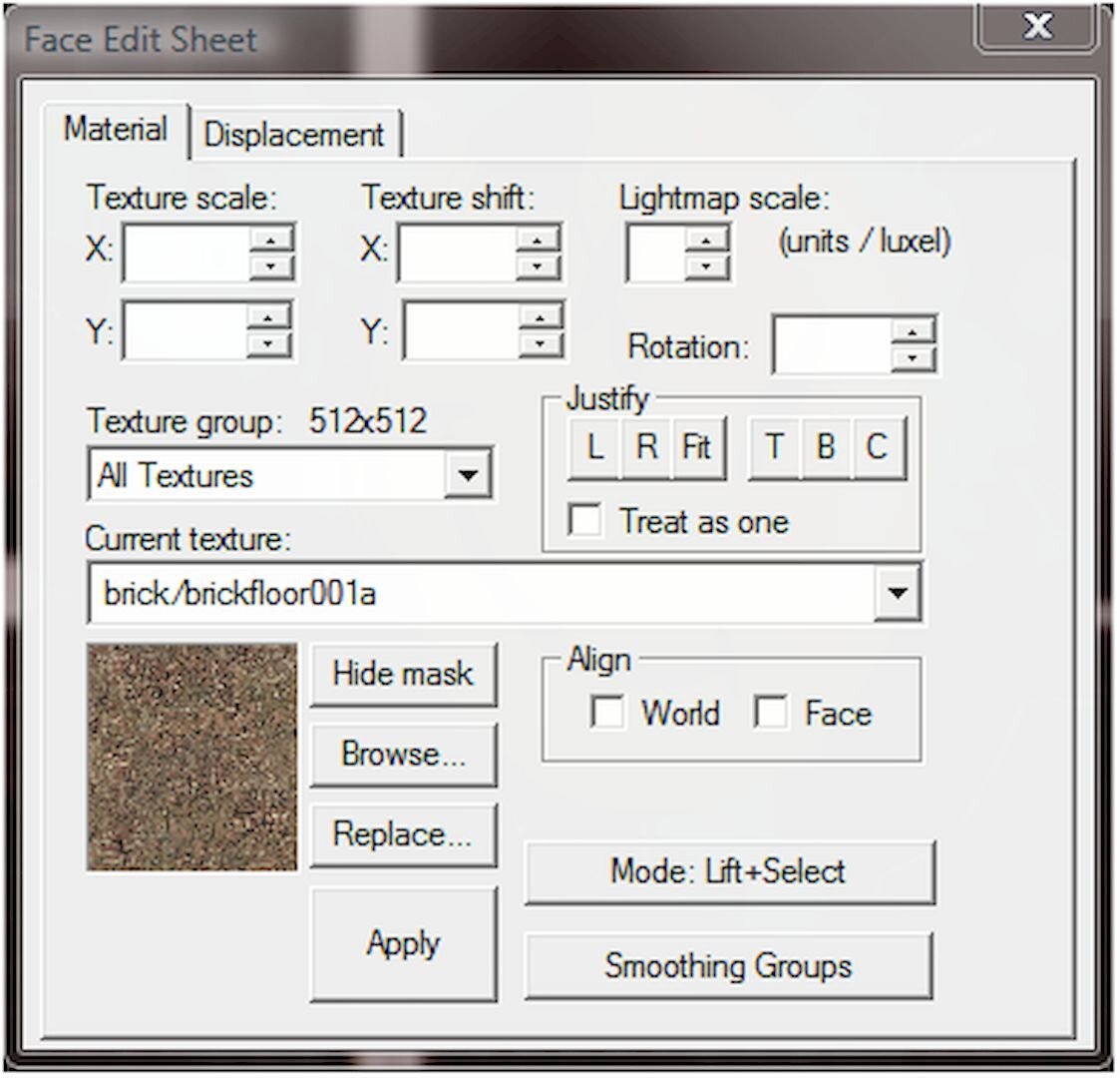 Работа с инструментом Texture Application Mode