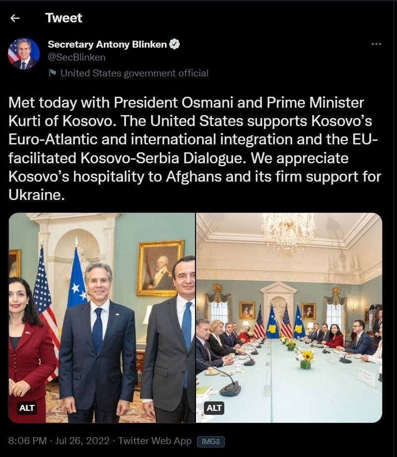 Встреча Блинкена с руководством Косова. Ребята перестали шифроваться!