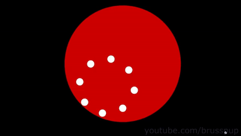 Белые круги в этой оптической иллюзии на самом деле движутся по прямым линиям.