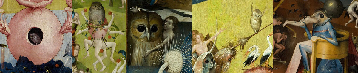 Подборка сов с картины "Сад земных наслаждений"
