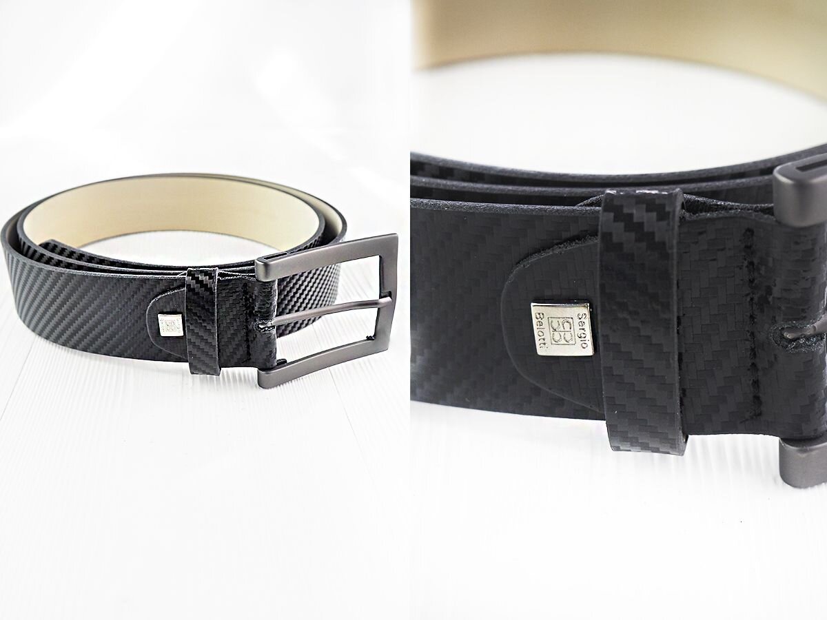 Мужской кожаный ремень Sergio Belotti 5571-40-Carbon-Nero-M