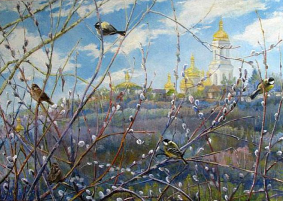 Фотография картины А. В. Варварова "Весеннее солнце уже рядом" (из открытых источников)
