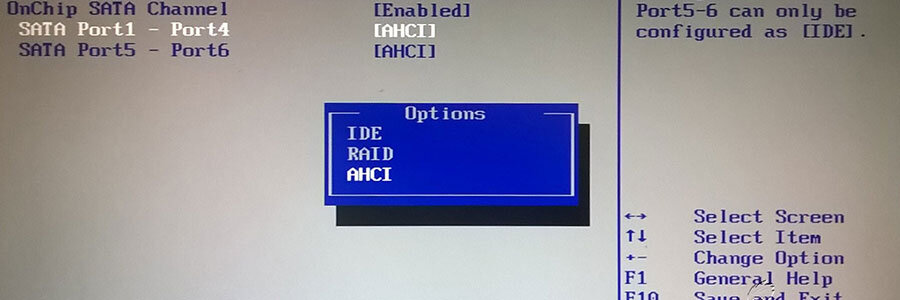 Включение режима AHCI в BIOS