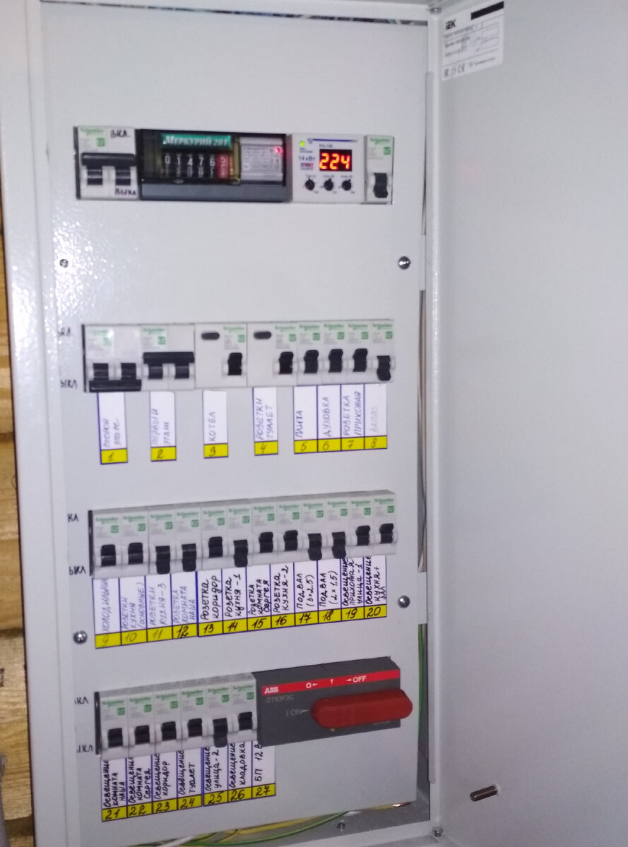 Большой щит – большое количество модульки, много кабеля. Но где экономия? –ответ ниже. Фотография автора статьи.
