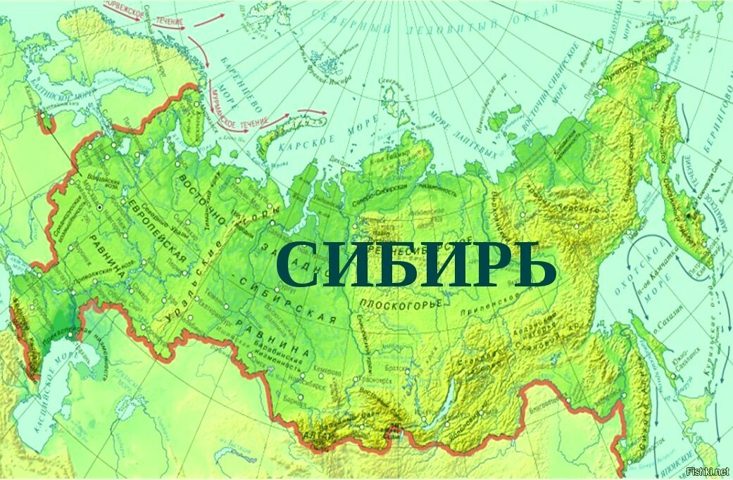 Карта россии сибирь западная сибирь