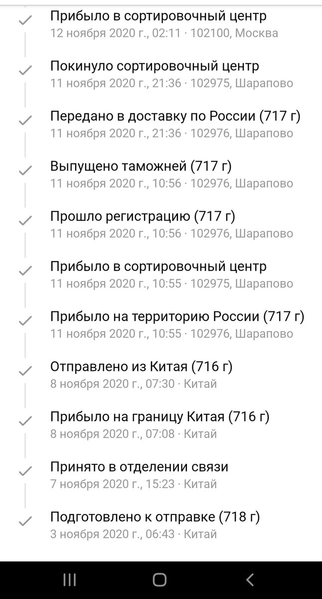 Отслеживание заказа.