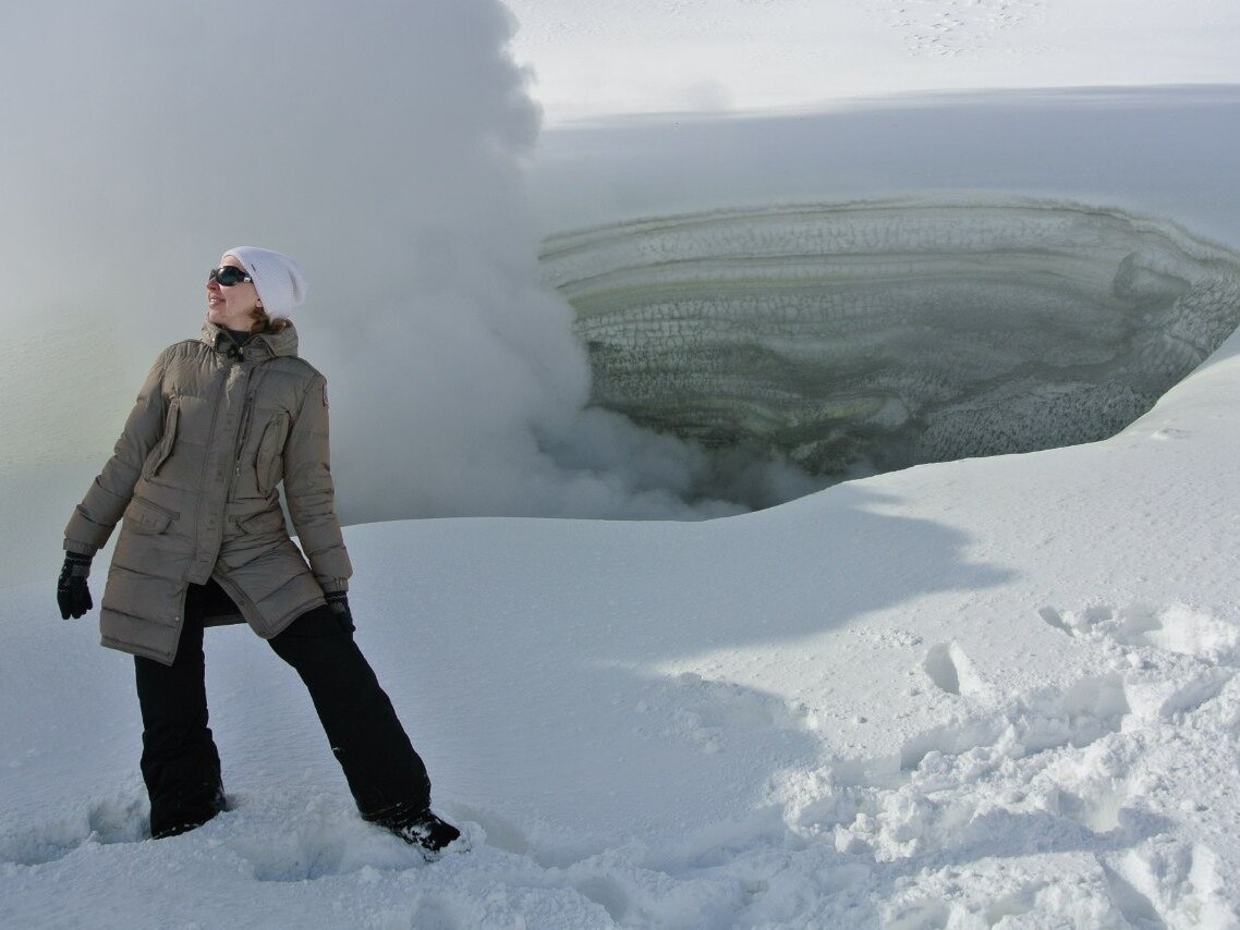 На Камчатке в кратере вулкана. На фото автор