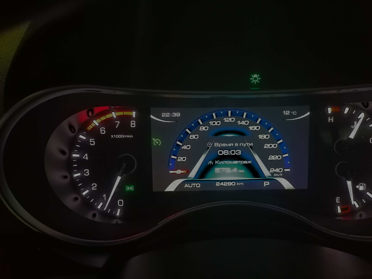 время в пути и километраж