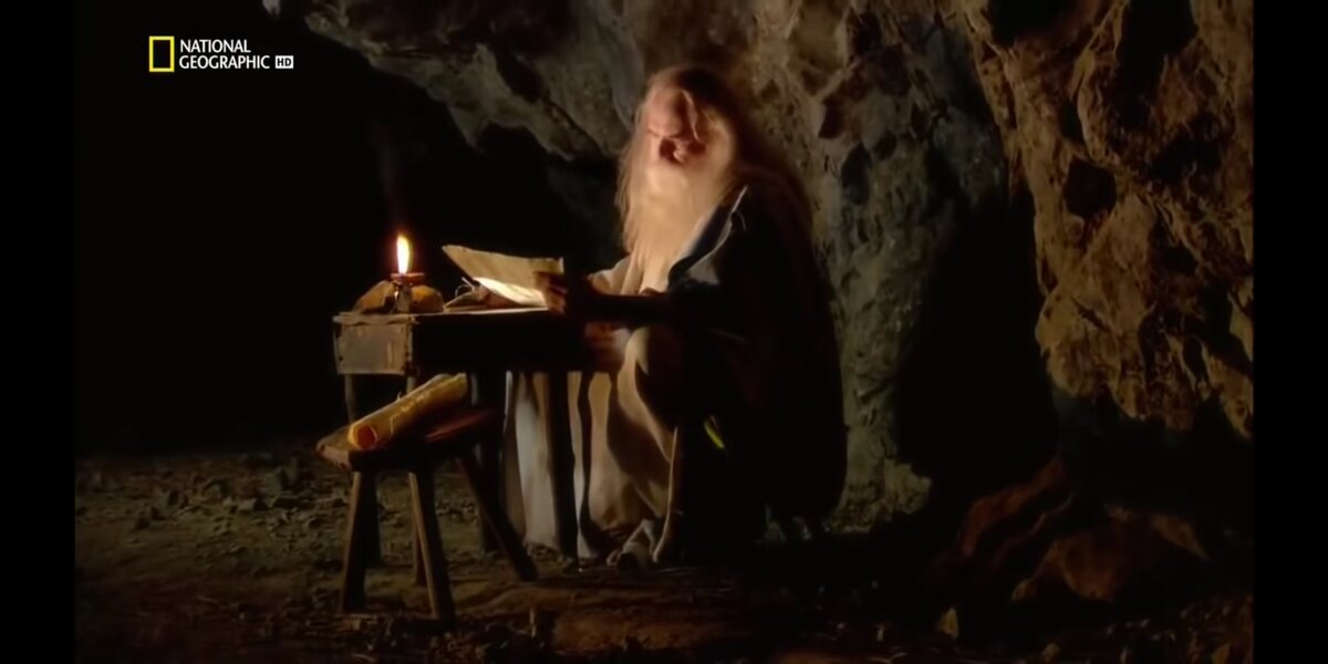 Апостол Иоанн Богослов пишет книгу Откровения на острове Патмос