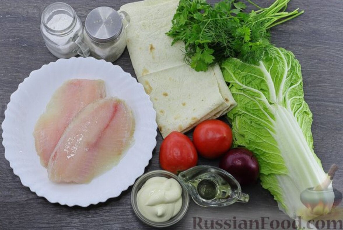 Готовим шаурму с рыбой.