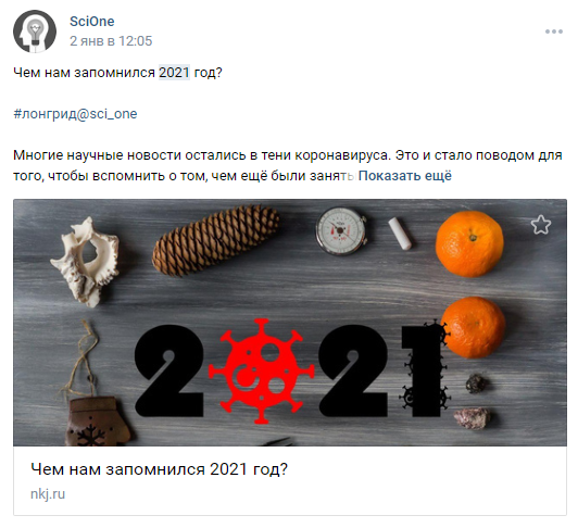 SciOne очень любит подводить итоги года, так как на это медиа работает большая команда. 