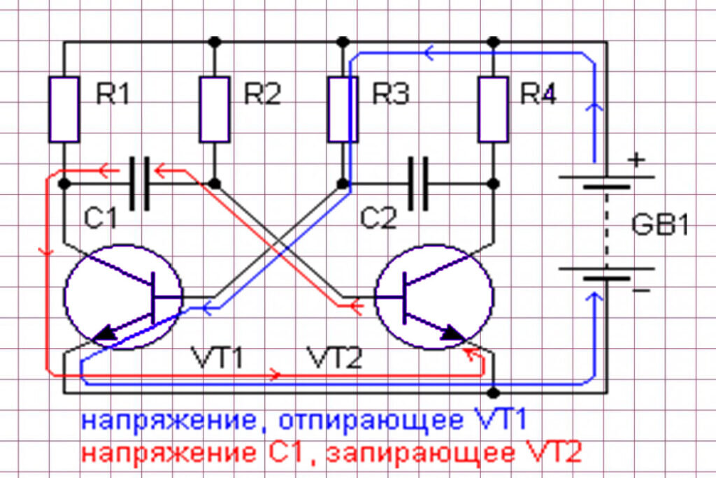 Принципиальная схема ждущего мультивибратора