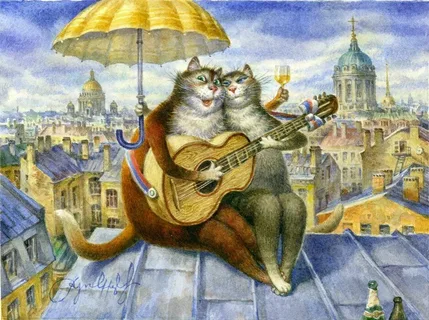 Петербургские сказочные коты Владимира Румянцева