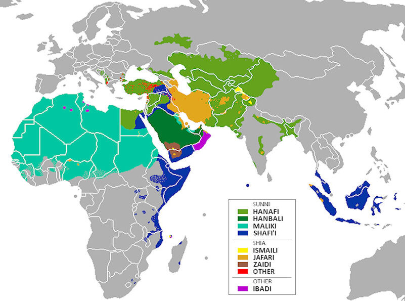 Шиитские мазхабы. Сунниты и шииты на карте. Карта суннитов и шиитов. Карта шиитов и суннитов в мире.