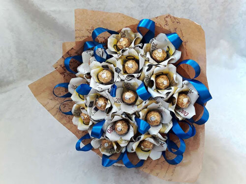 Как сделать букет из конфет и денег своими руками для женщины