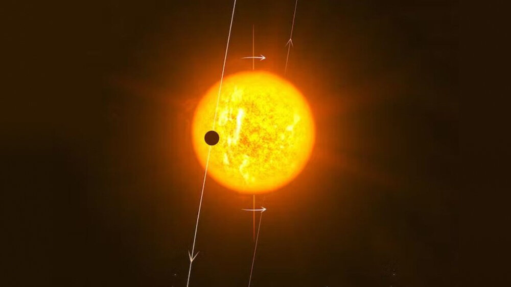    Фото: ESO/B. Addison, Иллюстрация экзопланеты WASP-79 b, еще одного горячего Юпитера на полярной орбите вокруг своей звезды