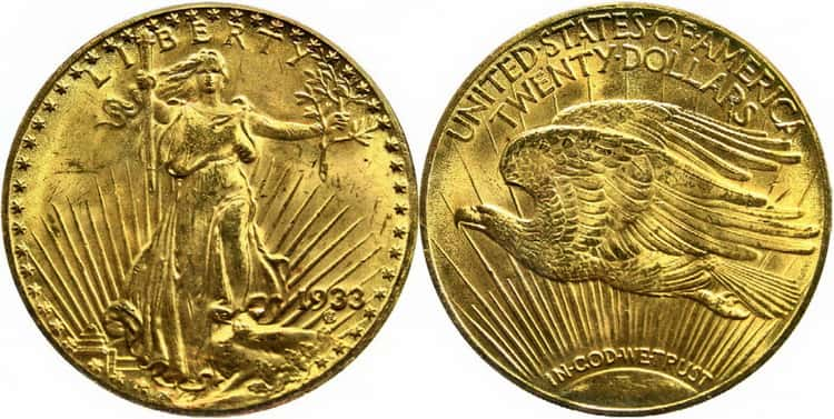 20 долларов 1933 г., США