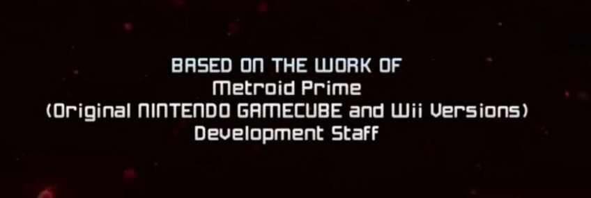    Табличка с упоминанием команды разработчиков оригинальной Metroid Prime