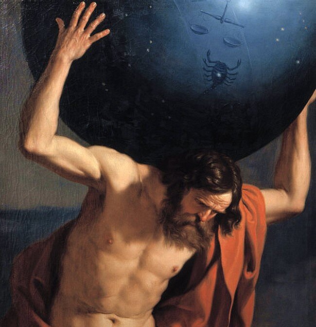 Гверчино. Атлас, держащий небесный глобус