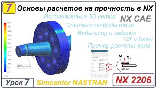 NX CAE. Основы расчетов на прочность в NX. Урок 7. Степени свободы. Виды опор и заделок. 3D элементы