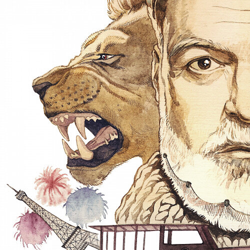 Э. Хэмингуэй, коллаж, источник Яндекс картинки