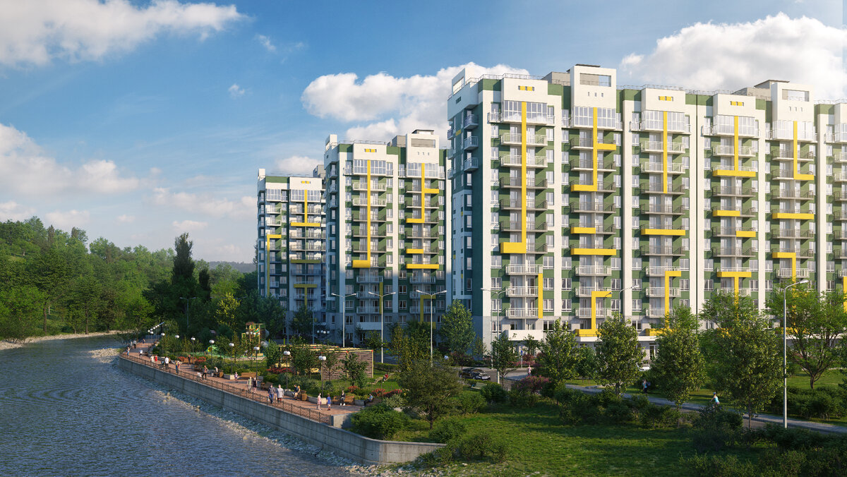 ЖК Флора, 7 домов, большой двор, собственная набережная