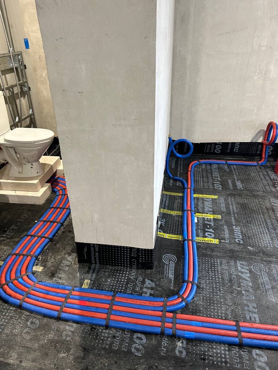 Строительный процесс реализации дизайн-проекта квартиры в ЖК Вестердам. Разводка водоснабжения квартиры.