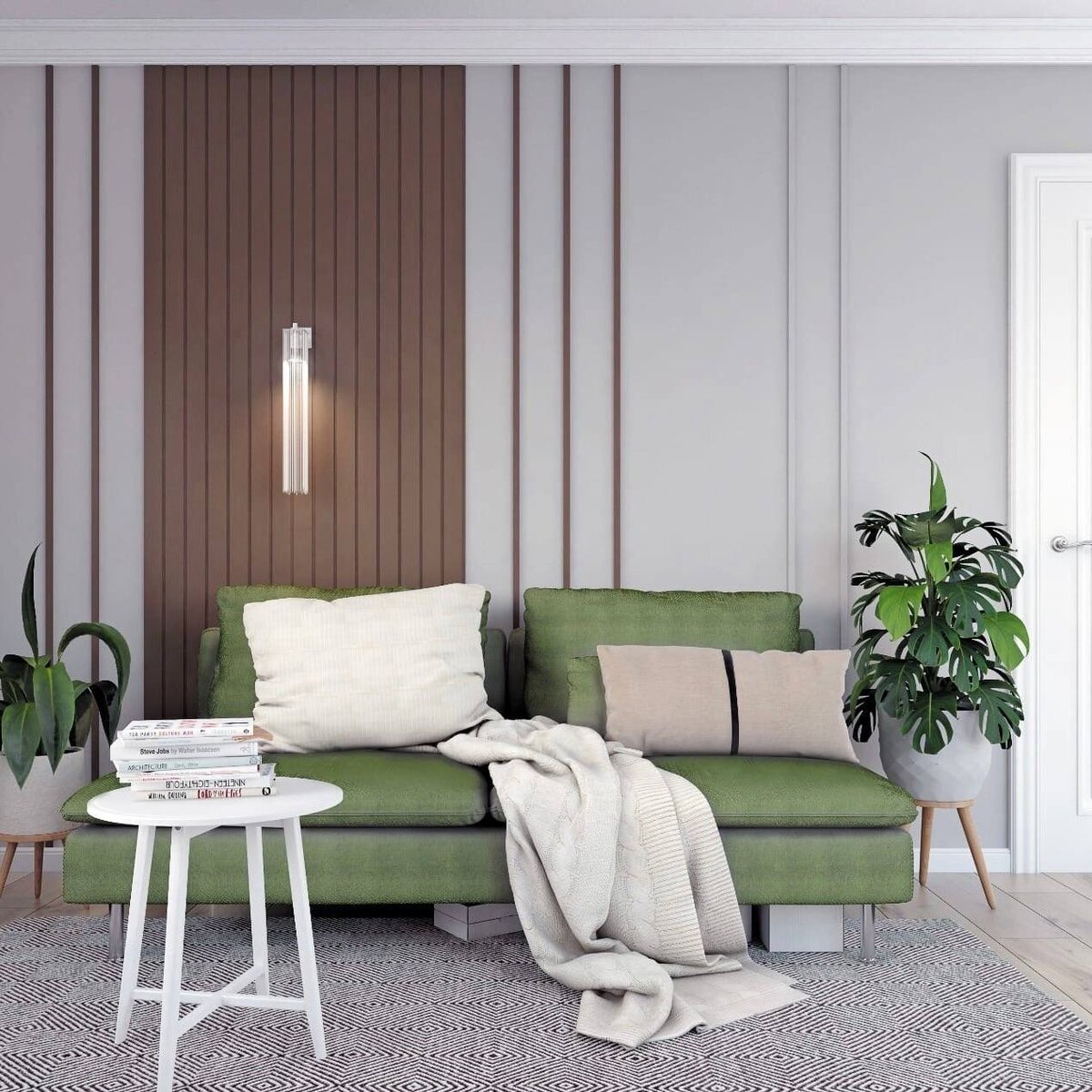 Пример использования декора Bello Deco для отделки гостиной