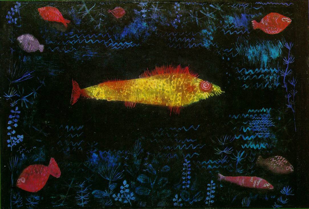 Пауль Клее "Золотая рыбка", 1925.  Гамбургский Кунстхалле, Гамбург.