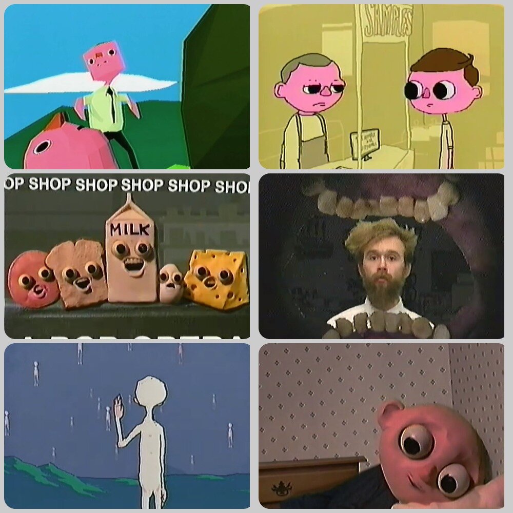 Коллаж из различных стилей анимации,отображающий сюрреалистический стиль  автора.