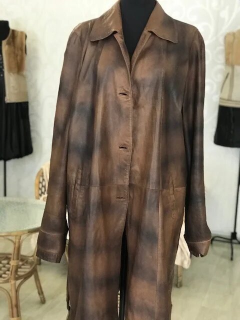 Переделка кожаного пальто в костюм. Ателье Ирины Берзиной.