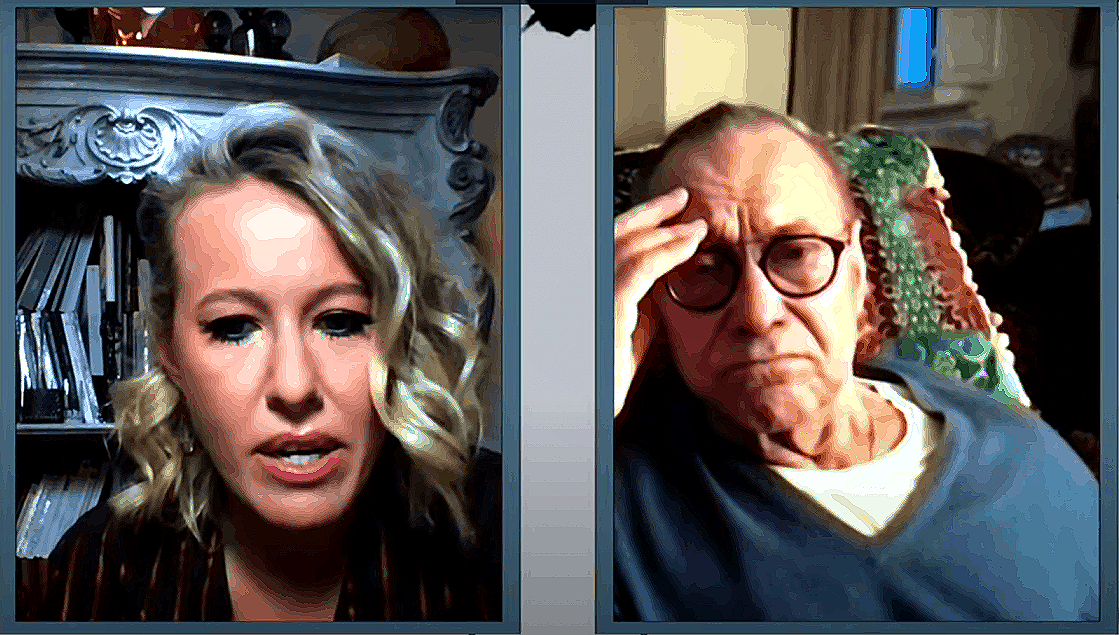 Скрин видеоинтервью Ксении Собчак и Андрея Кончаловского 