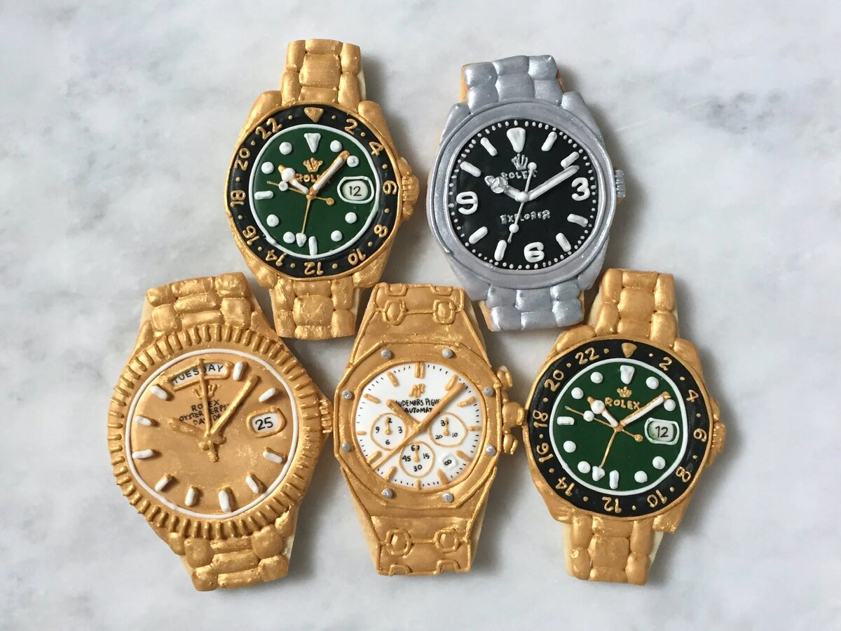 Подборка печенья от Линдси. Присутствуют модели часов Rolex и хронограф Audemars Piguet Royal Oak