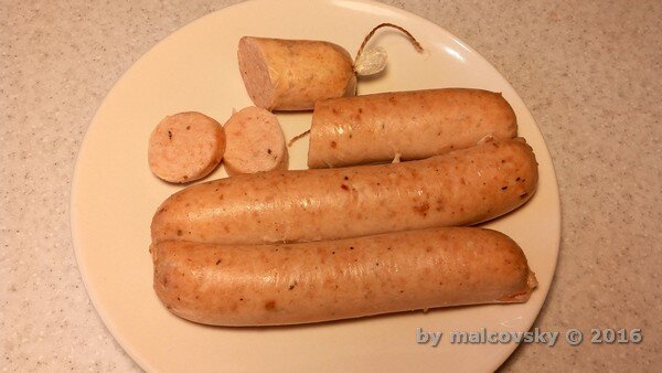 Колбаса куриная в духовке