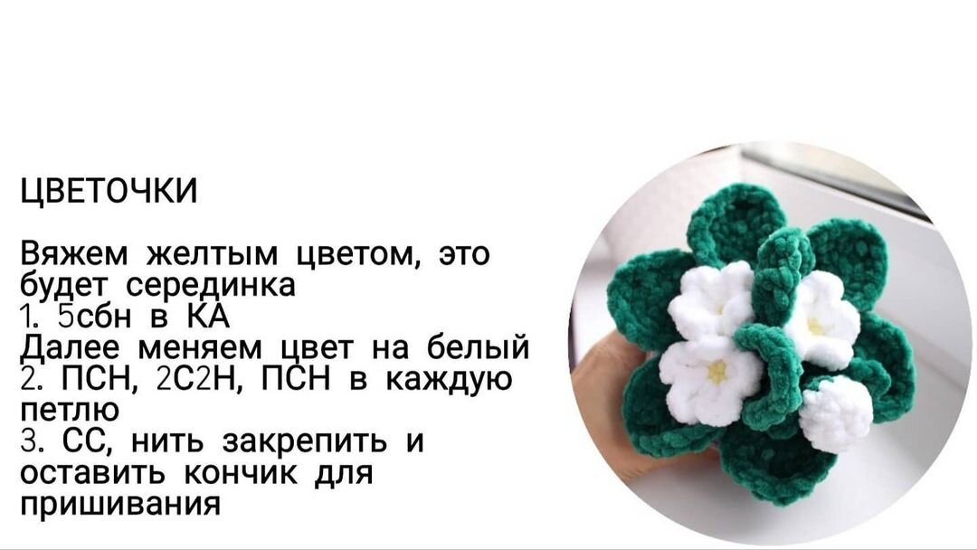 Фиалка крючком схема и описание