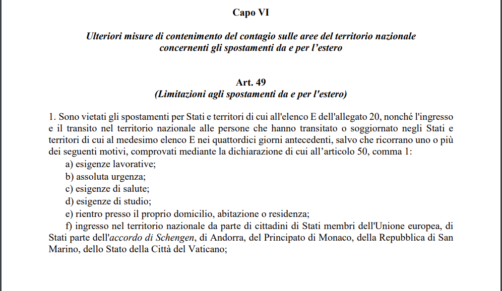 Италия: новый декрет и новые ограничения с 6 марта 2021