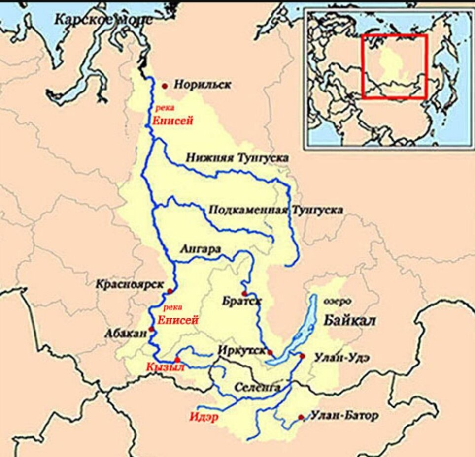 Река сибири приток енисея
