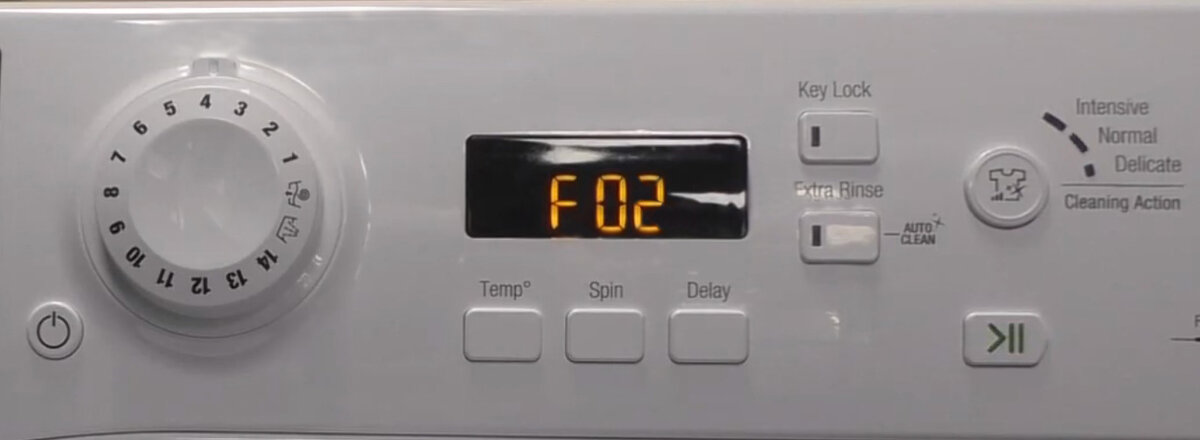 Ошибка F02, стиральная машина Хотпойнт Индезит-Аристон.