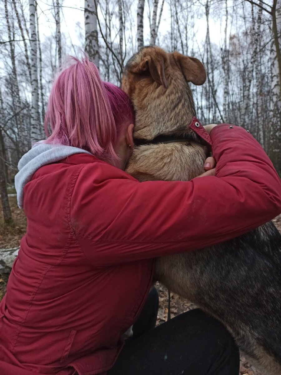 Даша с приютским псом