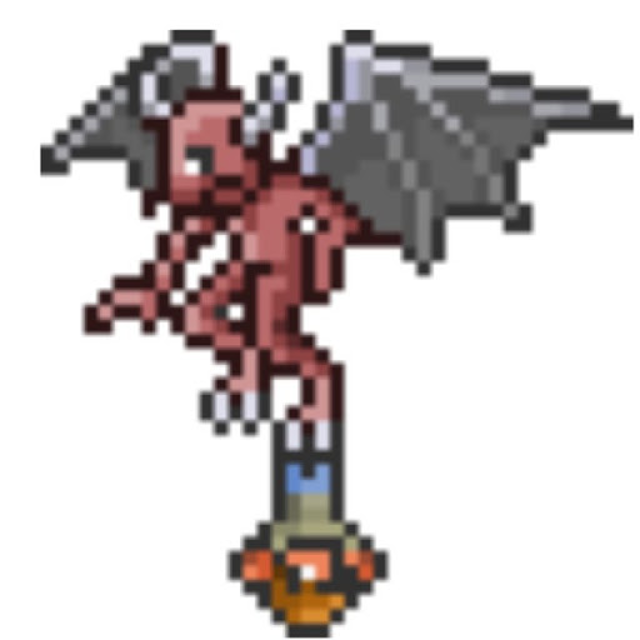 кукла вуду гида террария. демон с куклой вуду террария. демон вуду террария. дьявол из террарии. кукла гида террария.