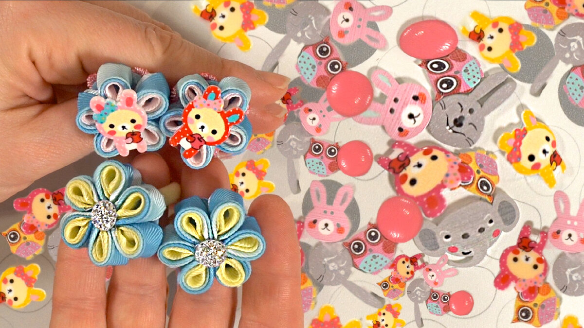 Резинки Зайки канзаши